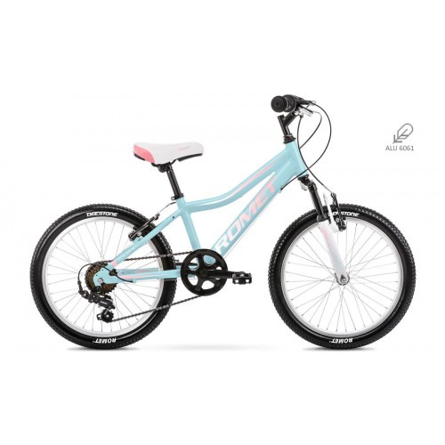 Bērnu divritenis 6 ātrumi Romet Jolene 20" Kid 1 Alumīnija rāmis 2021  BLUE - PINK