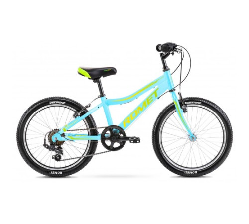 Bērnu divritenis 6 ātrumi Romet Rambler 20" Kid 1 Alumīnija rāmis 2022 blue - green