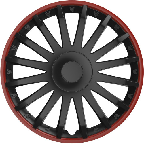 Dekoratīvā riteņu uzlika Crystal Black & Red 15"