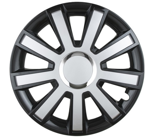 Dekoratīvā riteņu uzlika FLASH Black & Silver with chrome 16"