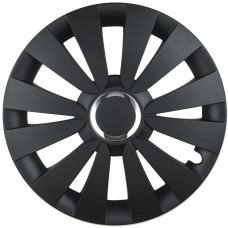 Dekoratīvā riteņu uzlika SKY Black Matt & chrome14"