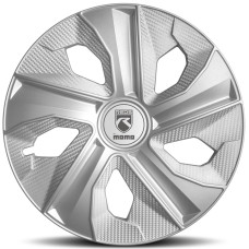 Dekoratīvās riteņu uzlikas MOMO REDS 15" MATT SILVER CARBON (4 gab.)