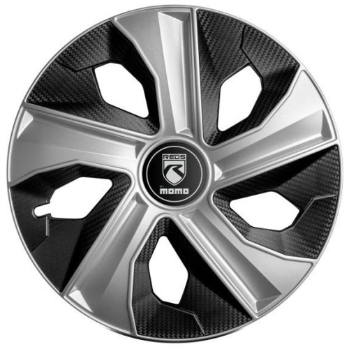 MOMO REDS WHEEL COVER 15" MATT SILVER BLACK CARBON (4 PCS)