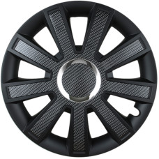 Dekoratīvā riteņu uzlika FLASH Black Carbon with chrome 16"
