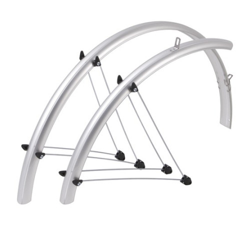 Mudguards set Orion OR 28"x53mm nylon silver