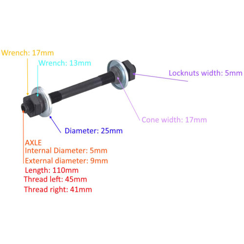 Front hub axis Quando hollowed-out CR-MO set