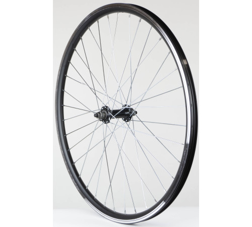Front wheel 26" alloy hub (machinery bearings), doublewall black rim