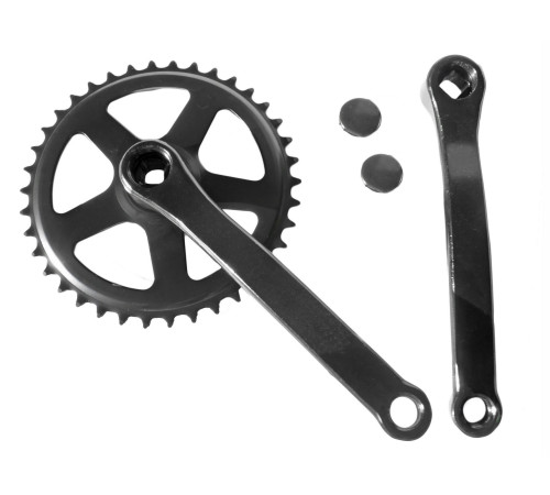 Chainwheel set Azimut steel 1-speed 38Tx170mm black