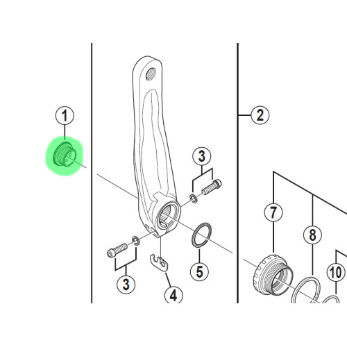 Crank arm fixing bolt Shimano FC-M582