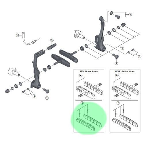 Brake pad shoes Shimano S70C