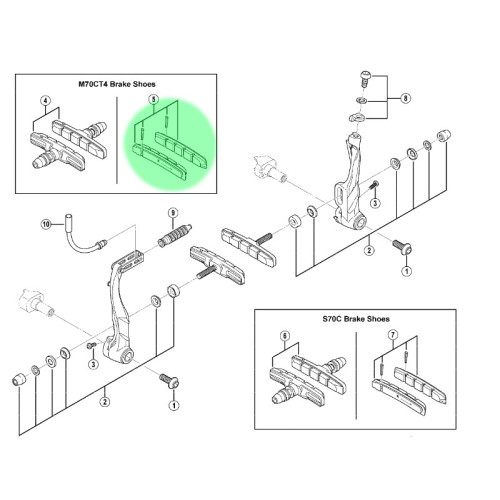 Brake pad shoes Shimano M70CT4
