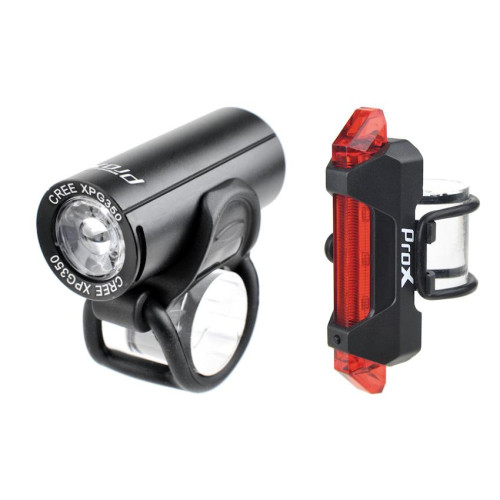 Apgaismojums komplekts ProX Pictor CREE 350Lm + 10Lm USB black