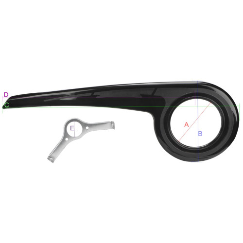 Chain cover 185/115mm 38T with bracket black