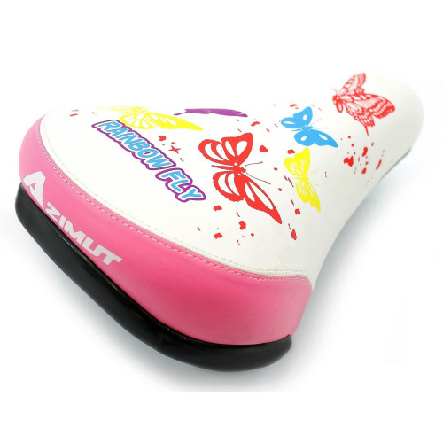 Saddle Azimut KIDS Butterfly 230x155mm white-pink (1036)