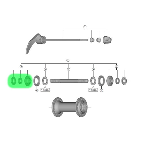 Konuss, paplāksne un uzgrieznis Shimano HB-M430