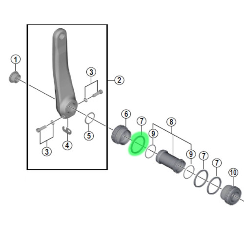 Bottom bracket spacer Shimano FC-M760 Hollowtech II 2.5mm