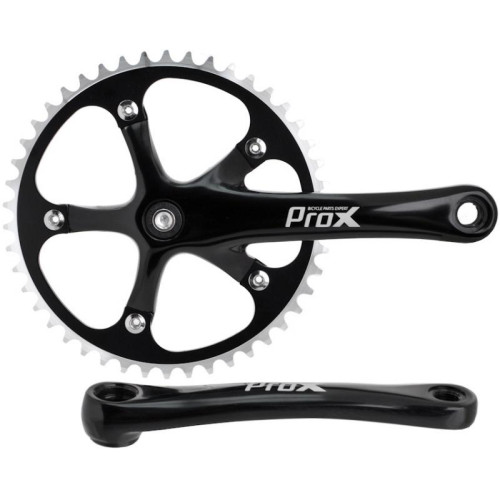 Priekšējie ķēdes bloķs ProX Fix Bike Alu 1-speed 46T 170mm black