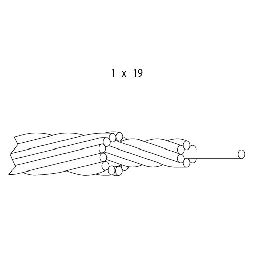 Brake cable Saccon Italy galvanized (1x19) 1.5x2300mm 100pcs. Box