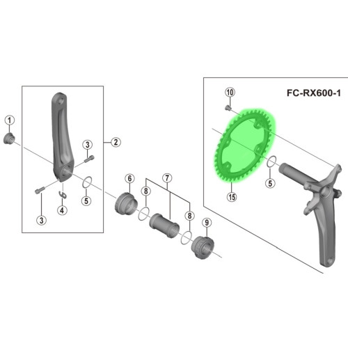 Chainring Shimano GRX FC-RX600 40T