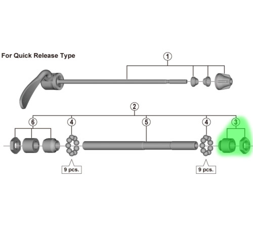 Konuss un uzgrieznis Shimano FH-TX500 right