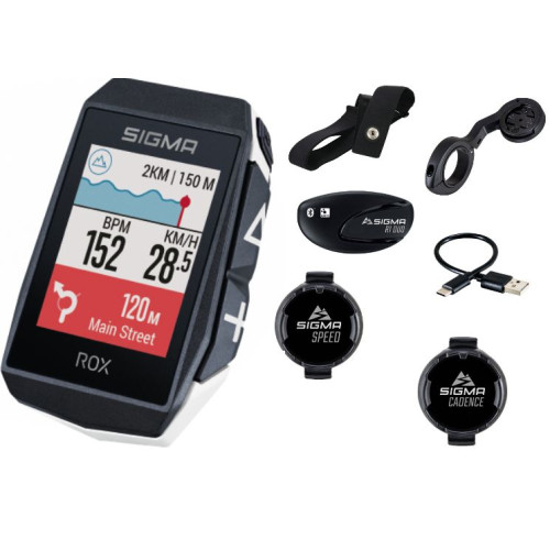 Bike computer SIGMA ROX 11.1 Evo GPS White Sensor Set