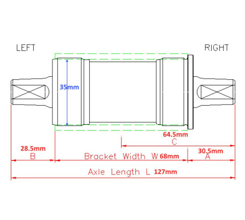 BB-set SunRace BBS08-35 Press-Fit 68mm