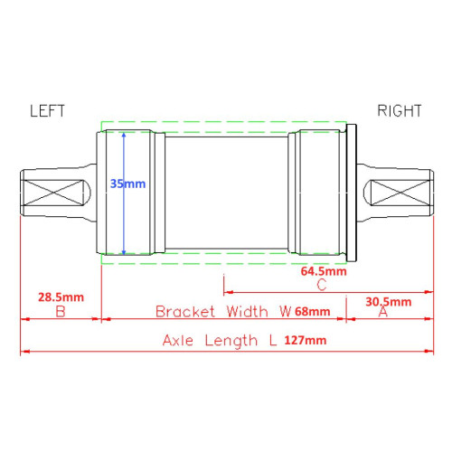 BB-set SunRace BBS08-35 Press-Fit 68mm