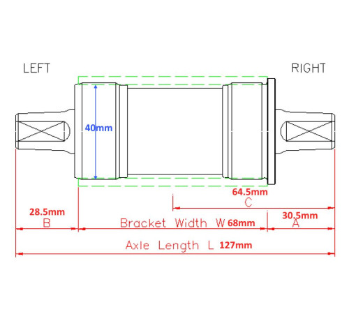 BB-set SunRace BBS08-40 Press-Fit 68mm
