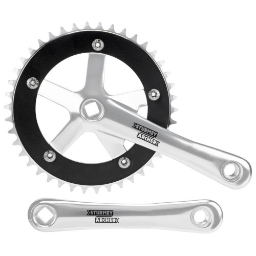 Front crankset Sturmey-Archer 42T 165mm 1-speed silver