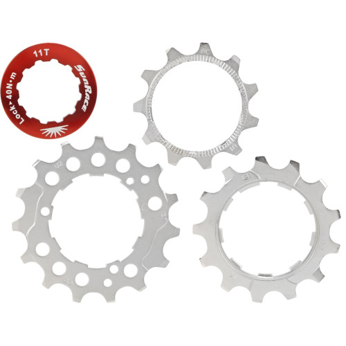 Aizmugurējā ķēde set SunRace SPCS10 11-13-15T 10-speed with lockring metallic