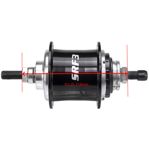 Aizmugurējā rumba Sturmey-Archer S­RF3 Alu 36H 3-speed freewheel black