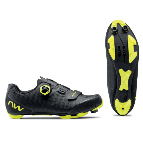 Cycling shoes Northwave Razer 2 MTB XC black-yellow fluo-45