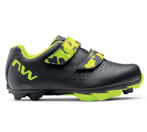Cycling shoes Northwave Origin Junior MTB XC black-yellow fluo-38