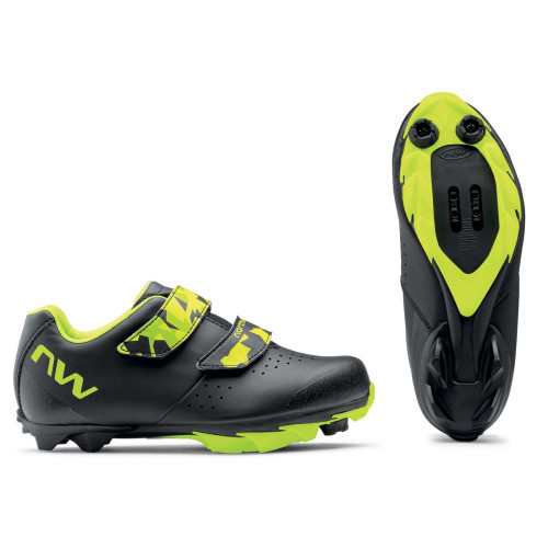 Cycling shoes Northwave Origin Junior MTB XC black-yellow fluo-38