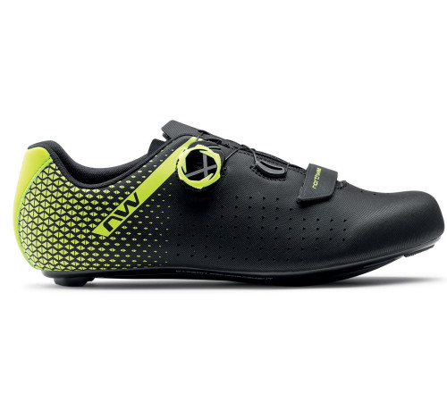 Cycling shoes Northwave Core Plus 2 Road black-yellow fluo-42