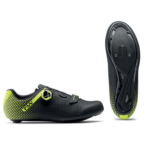 Cycling shoes Northwave Core Plus 2 Road black-yellow fluo-42