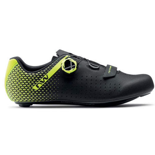 Cycling shoes Northwave Core Plus 2 Road black-yellow fluo-45½