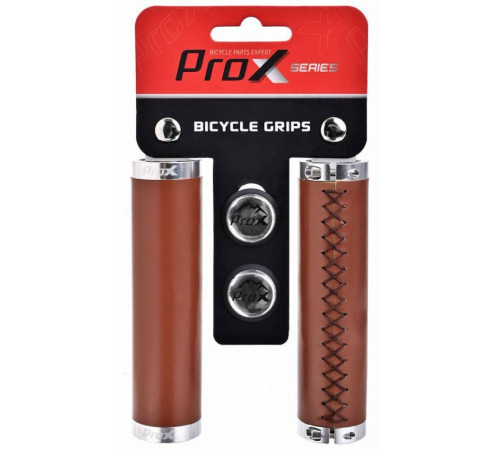 Stūres rokturi ProX GP-91B 130mm Lock-on eco-leather brown