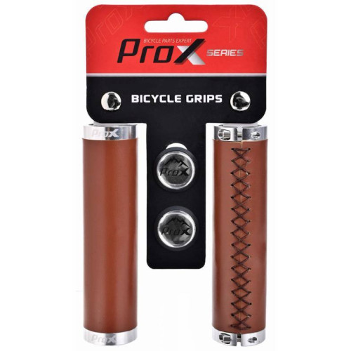 Stūres rokturi ProX GP-91B 130mm Lock-on eco-leather brown