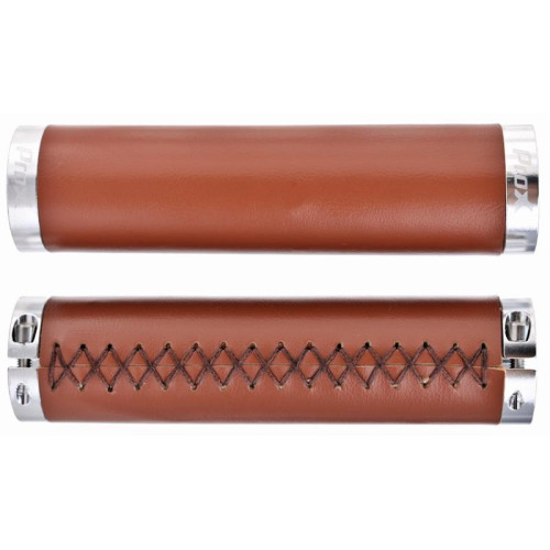 Stūres rokturi ProX GP-91B 130mm Lock-on eco-leather brown