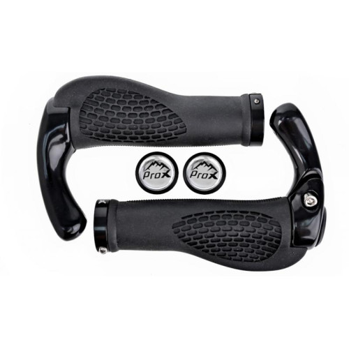 Stūres rokturi ProX GP-40B 135mm Ergo + Bar-Ends Lock-on black