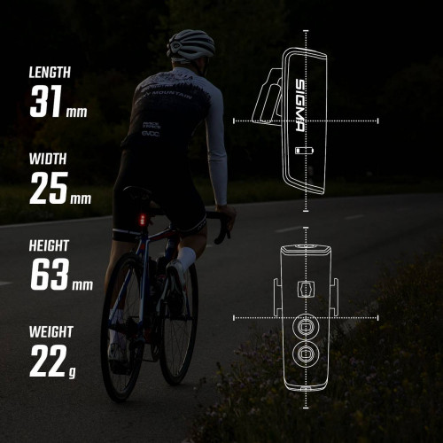 Aizmugurējais lukturis Sigma Buster 80 USB