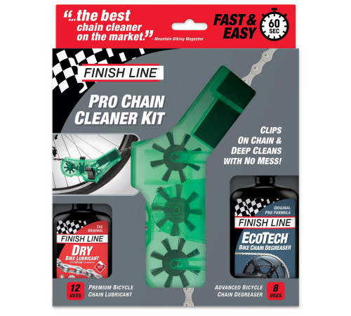 Chain care kit Finish Line Chain Cleaner with degreaser and lube
