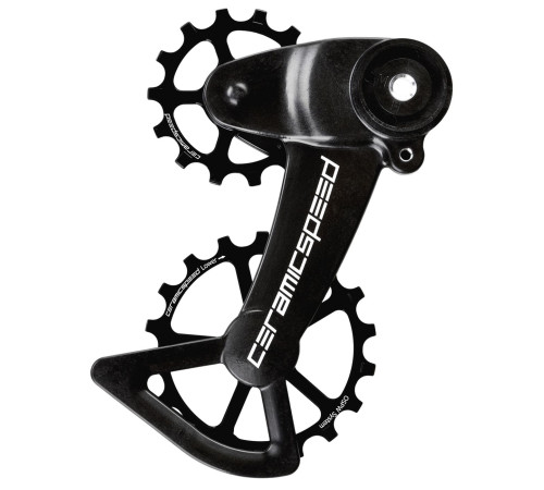 Tension and guide pulley set CeramicSpeed Oversized X for SRAM Eagle AXS Alloy 607 stainless steel black (107002)