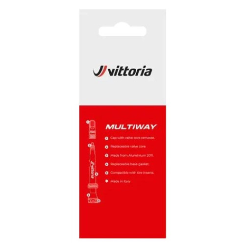 Bezkameru ventilis Vittoria Multiway alloy black 60mm 2gab.