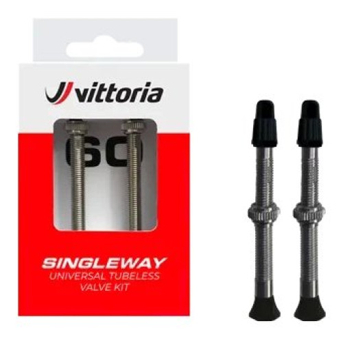 Tubeless Valve Vittoria Singleway brass black 60mm 2pcs.
