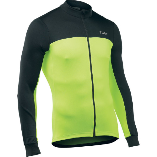 Jersey Northwave Force 2 L/S Full Zip black-yellow fluo-XXL