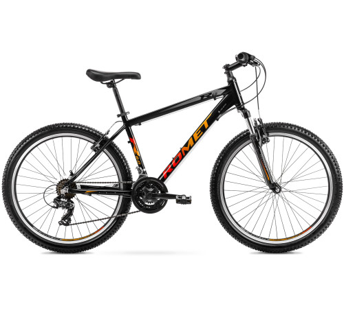 Bicycle Romet Rambler R6.0 2025 black-orange-red-19" / L