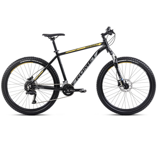 Velosipēds Romet Rambler R7.2 CS 2025 black-grey-yellow-19" / L