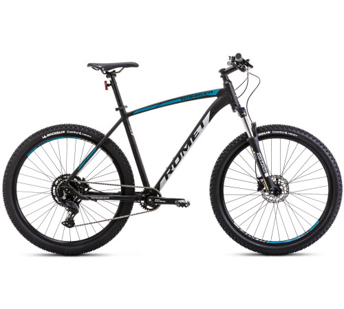 Velosipēds Romet Rambler R7.3 CS 2025 black-turquoise-silver-18" / M